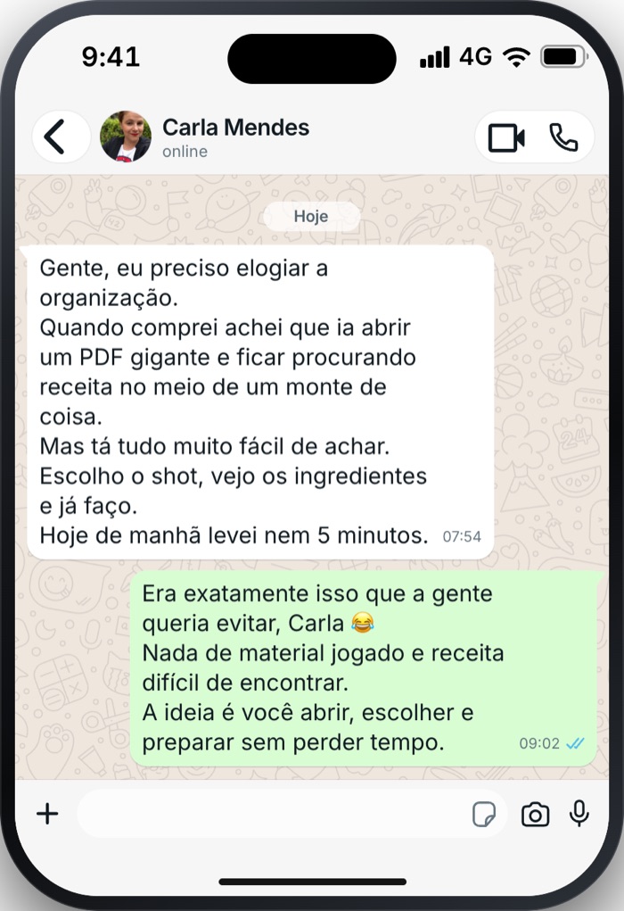 Print de conversa de cliente no WhatsApp